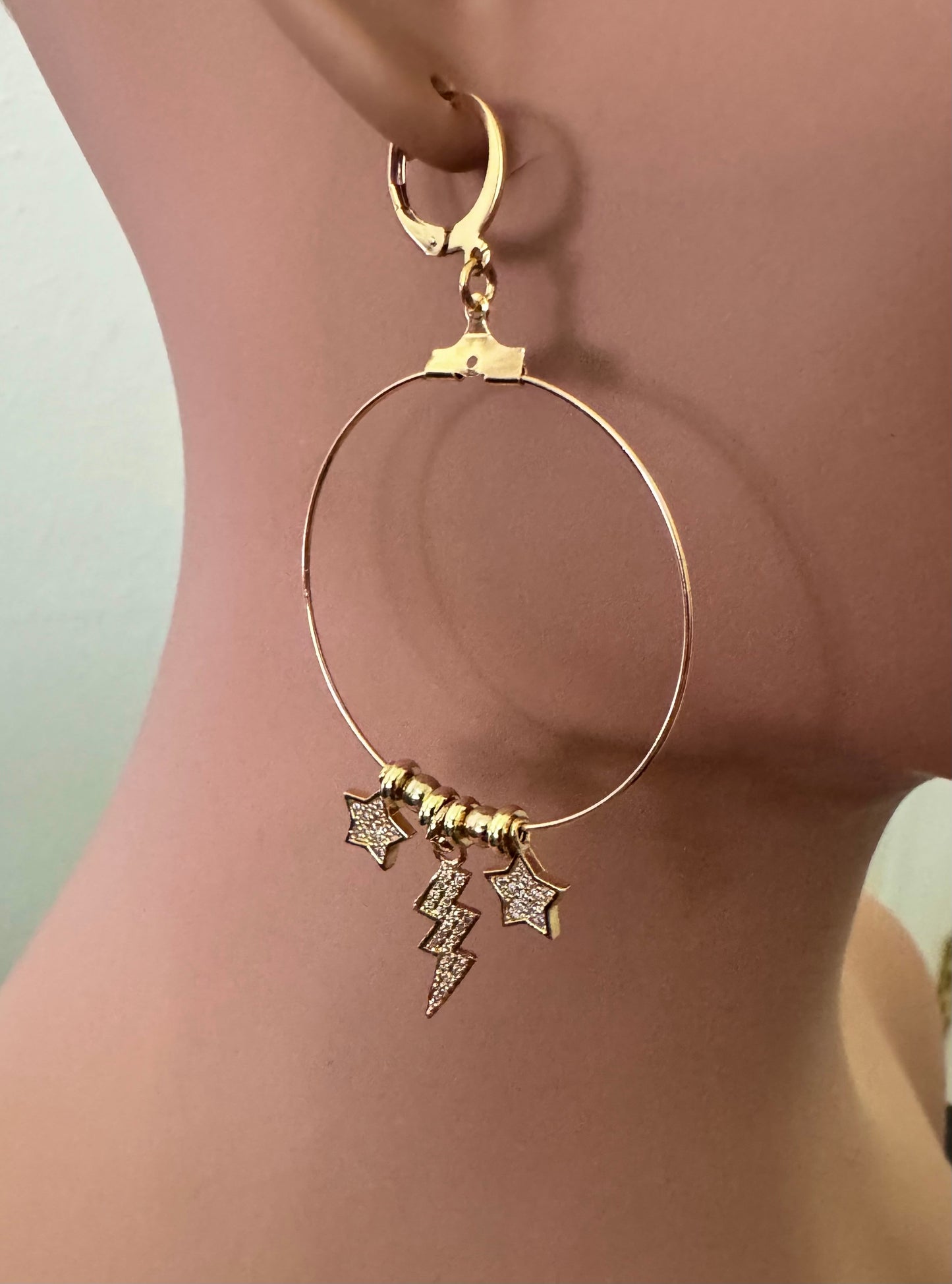 Hoop Charm Earrings-#114